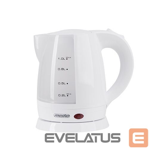 Veekeetja Mesko Kettle MS 1276 Standard, Plastic, White, 1600 W, 360° rotational base, 1 L