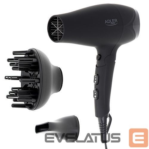 Näokaitse Adler Hair dryer AD 2267 2100 W, Number of temperature settings 3, Diffuser nozzle, Black