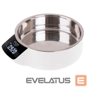 Köögikaalud Adler  Kitchen scale with a bowl AD 3166 Maximum weight (capacity) 5 kg, Graduation 1 g, Display type LCD, White 