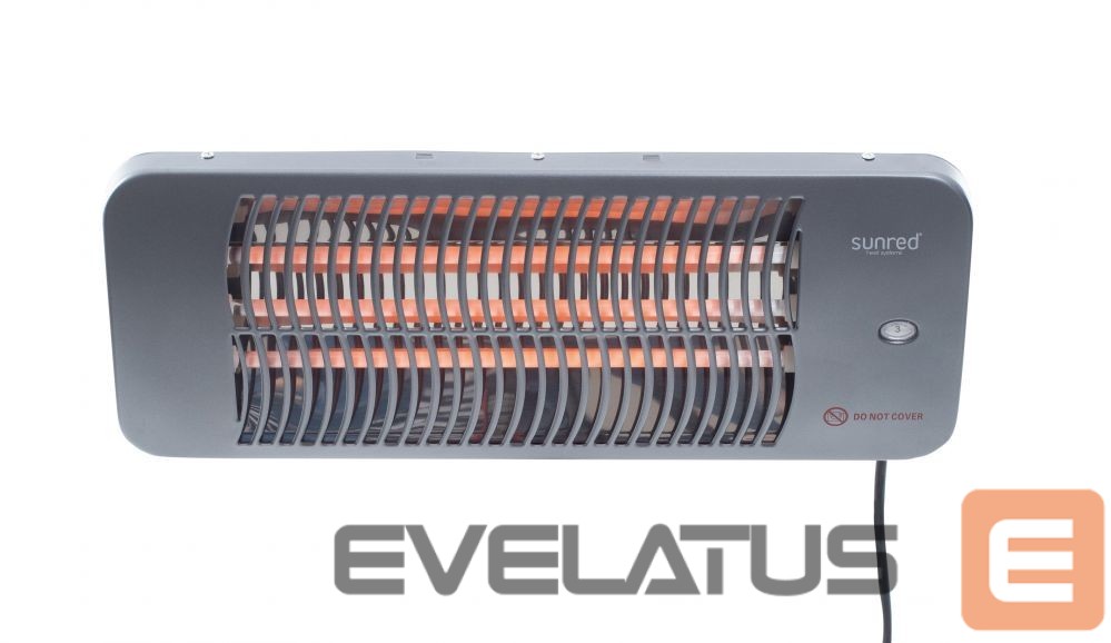 Radiaator SUNRED Heater LUG-2000W, Lugo Quartz Wall Infrared, 2000 W, Grey, IP24