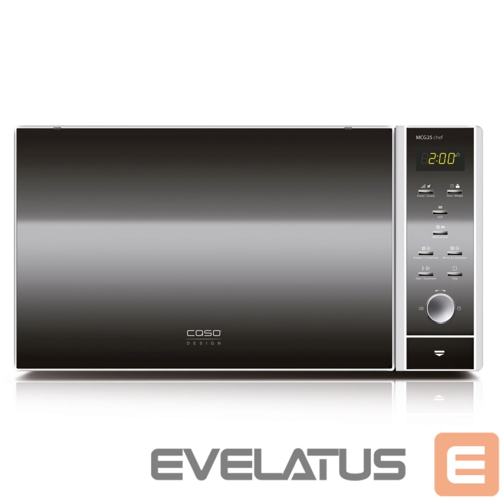 Mikrolaineahi Caso Microwave Oven with Grill and Convection MCG 25 Chef Free standing, 25 L, 900 W, Convection, Grill, Stainless steel/Black