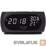 Interaktiivne lahendus Adler  Clock with Thermometer AD 1186 Black 