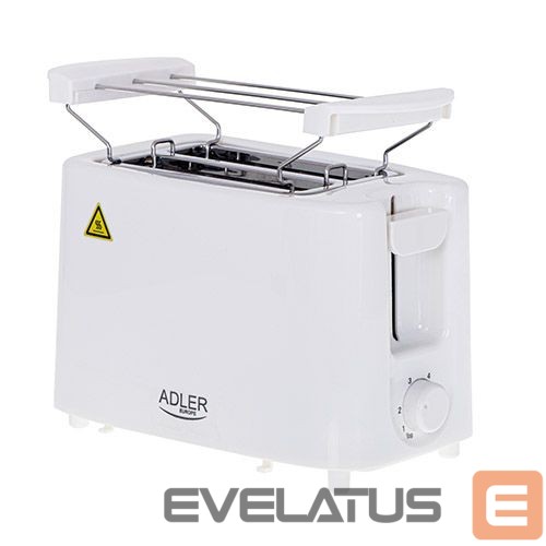 Röster Adler Toaster AD 3223 Power 750 W, Number of slots 2, Housing material Plastic, White