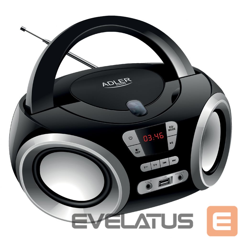 Mp3 mängija Adler CD Boombox AD 1181 USB connectivity, Speakers, Black