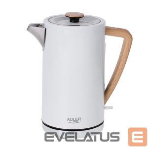 Veekeetja Adler  Kettle AD 1347w	 Electric, 2200 W, 1.5 L, Stainless steel, 360° rotational base, White 