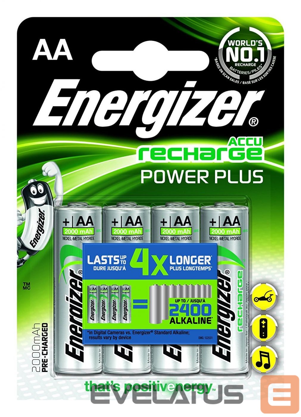 Muu arvutitarvik Energizer AA/HR6, 2000 mAh, Rechargeable Accu Power Plus Ni-MH, 4 pc(s)