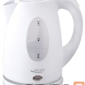 Veekeetja Adler  Kettle AD 1207 Standard, Plastic, White, 2000 W, 360° rotational base, 1.5 L 