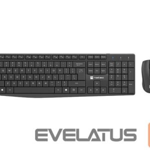 Arvuti klaviatuur Natec  Keyboard and Mouse   Squid 2in1 Bundle Keyboard and Mouse Set, Wireless, US, Black 