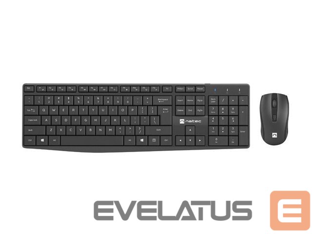 Arvuti klaviatuur Natec Keyboard and Mouse Squid 2in1 Bundle Keyboard and Mouse Set, Wireless, US, Black