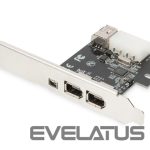 Üleminek Digitus  IEEE 1394a Interface Card, PCI express, 4 Port 1x ext. 1394mini, 2x ext./1x int. 1394a Ports DS-30201-5 
