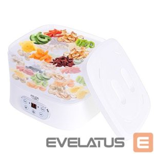 Muud väikesed kodumasinad Adler  Food Dehydrator AD 6658 Power 230 W, Number of trays 5, Temperature control, Integrated timer, White 