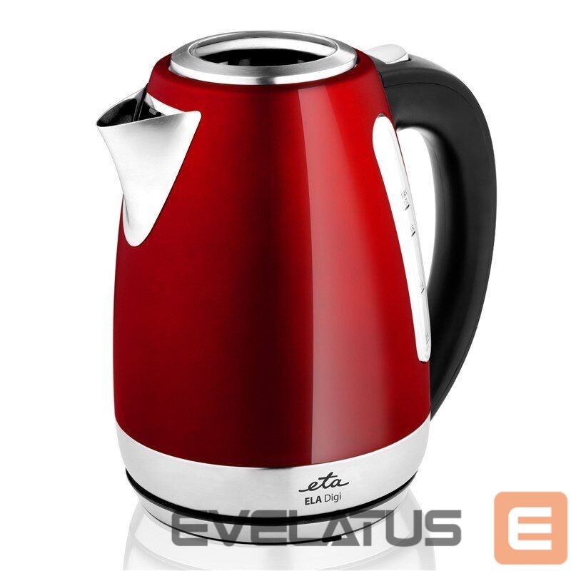 Veekeetja ETA Kettle Ela Digi 959890010 Electric, 2200 W, 1.7 L, Stainless steel, 360° rotational base, Red