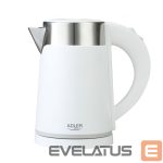 Veekeetja Adler  Kettle  AD 1372 Electric, 800 W, 0.6 L, Plastic/Stainless steel, 360° rotational base, White 