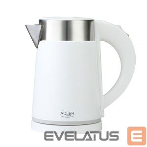Veekeetja Adler  Kettle  AD 1372 Electric, 800 W, 0.6 L, Plastic/Stainless steel, 360° rotational base, White 