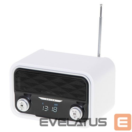 Interaktiivne lahendus Adler Bluetooth Radio AD 1185 Display LCD, AUX in, White