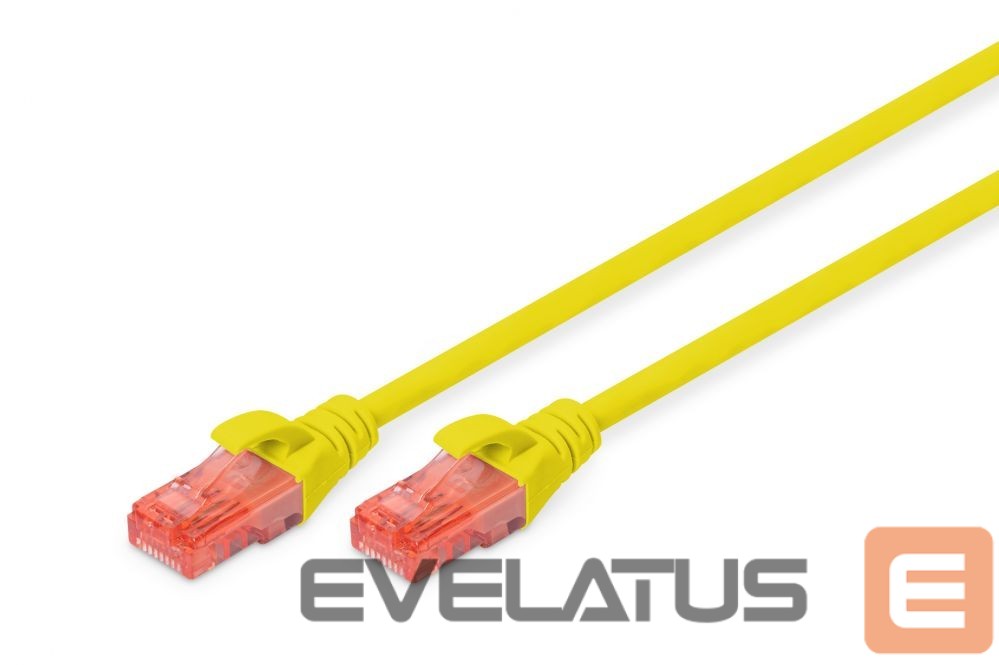 Üleminek Digitus CAT 6 U-UTP Patch cord, PVC AWG 26/7, Modular RJ45 (8/8) plug, 2 m, Yellow