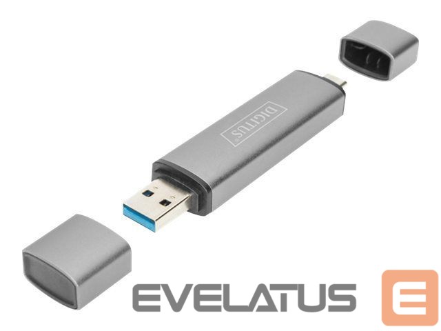 Muu arvutitarvik Digitus Dual Card Reader Hub USB-C / USB 3.0, OTG