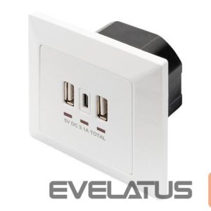 Server – muud tarvikud Digitus  Socket with USB A & USB-C Ports, flush mounted 