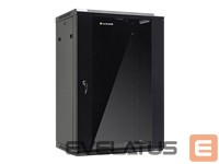 Arvuti komponendid Netrack  NETRACK 019-180-66-022 Netrack wall/hanging cabinet 19,18U/600 mm,glass door,black,remov. side pan. 