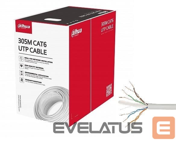 Võrgulülitid DAHUA CABLE CAT6 UTP 305M WHITE/PFM920I-6UN-C