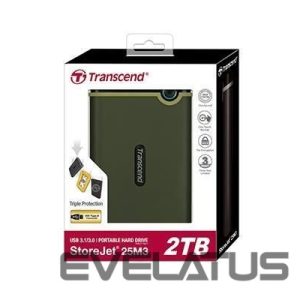 Kõvaketas HDD Transcend  External HDD||StoreJet|2TB|USB 3.0|Colour Green|TS2TSJ25M3G 