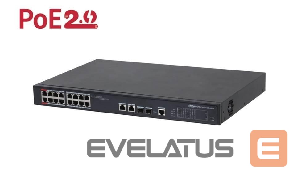 Võrgulülitid DAHUA Switch||Type L2|Desktop/pedestal|90 Watts|PFS4218-16ET-240-V3