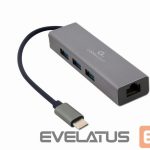 Moodulid ja transiiverid Gembird  I/O ADAPTER USB-C TO LAN RJ45/USB HUB A-CMU3-LAN-01 
