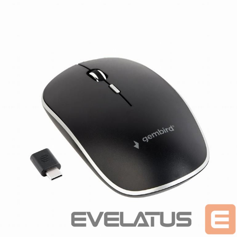 Arvutihiir Gembird MOUSE USB-C OPTICAL WRL BLACK/SILENT MUSW-4BSC-01