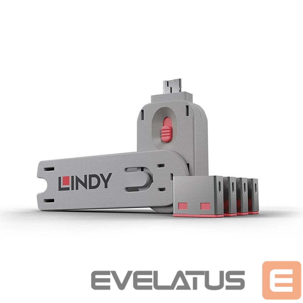 Moodulid ja transiiverid LINDY USB PORT BLOCKER 4PACK/PINK 40450