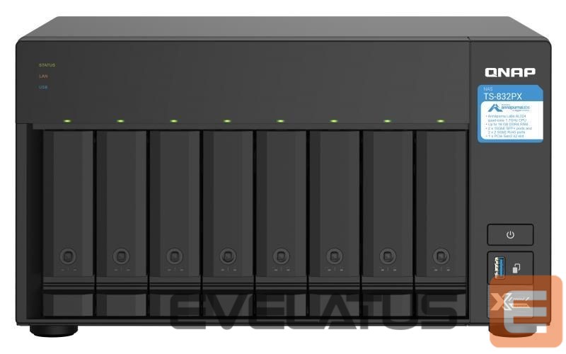 Serverid QNAP NAS STORAGE TOWER 8BAY/NO HDD TS-832PX-4G