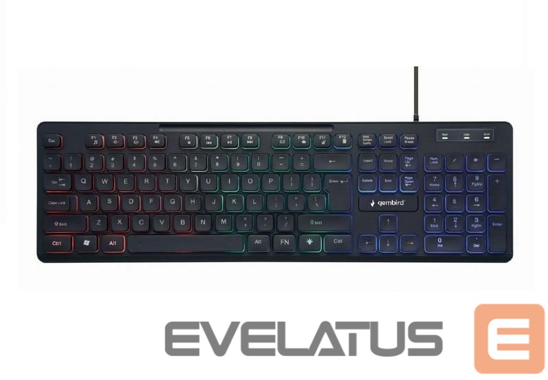 Arvuti klaviatuur Gembird KEYBOARD MULTIMEDIA USB ENG/BLACK KB-UML3-02