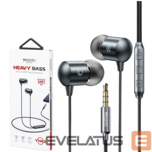 Kõrvaklapid yesido  YH42 Earphone 3.5mm With Microfone Black