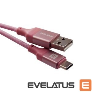 Kaabel Evelatus  Cable USB A to C 2M Aluminum housing braiding Pink Pink