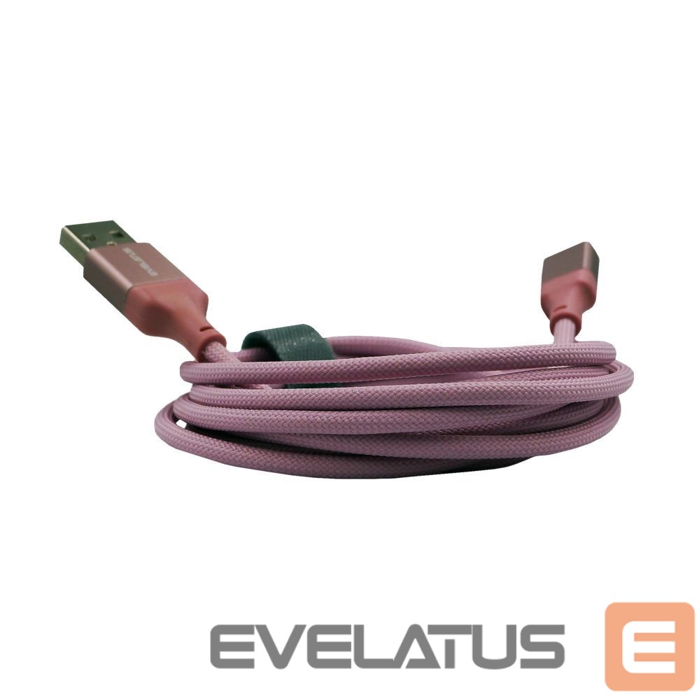 Kaabel Evelatus Cable USB A to C 2M Aluminum housing braiding Pink Pink