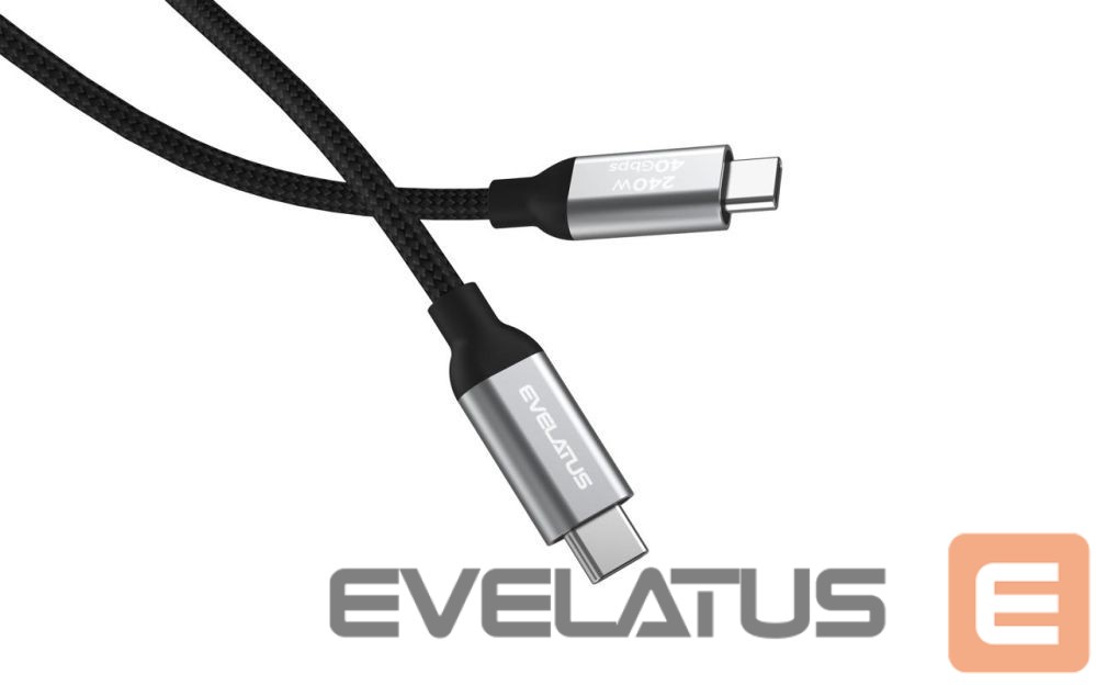 Kaabel Evelatus Flex Cable Pro USB 2.0 Type C to Type C 1.2M 240W 5A Black