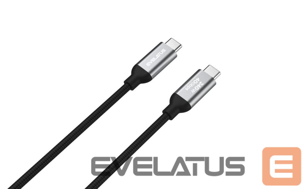 Kaabel Evelatus Flex Cable Pro USB 2.0 Type C to Type C 2M 240W 5A Black