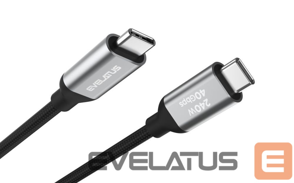 Kaabel Evelatus Flex Cable Pro USB 2.0 Type C to Type C 2M 240W 5A Black