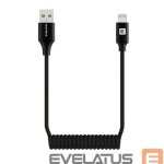 Kaabel Evelatus  AutoSpring Coiled Cable USB A to Lightning 1.2M cable Black