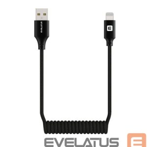 Kaabel Evelatus  AutoSpring Coiled Cable USB A to Lightning 1.2M cable Black