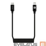 Kaabel Evelatus  AutoSpring Coiled Cable USB C to Lightning connector  1.2M black cable 