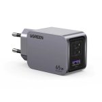 Adaptrid Ugreen  Nexode Pro USB-A+2 USB-C 65W Mini GaN Fast Charger Set Grey
