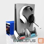 Kontroller iLike  DZ504 Slim Multi Dock Station for Play Station 5 PS5 Controllers with Cooling fas & RGB Black