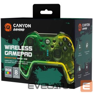 Kontroller Canyon  gamepad Brighter GPW-02 BT+Dongle Wireless Crystal Transparent