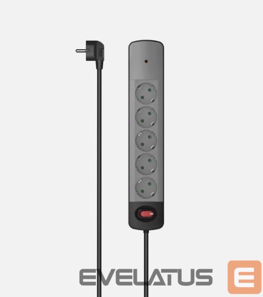 Üleminek Hama power strip 5-way sockets Grey Black