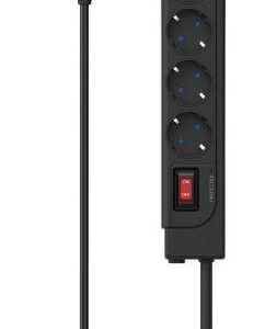 Üleminek Hama  Power strip (+ switch) Black PG connector Black