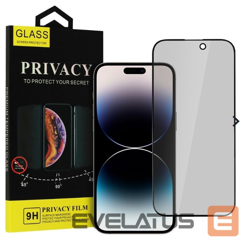 Kaitseklaasid iLike Apple IPHONE 14 PRO MAX Privacy Glass Black