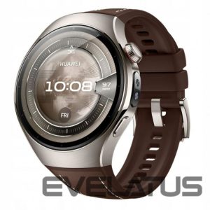 Nutikell Huawei  Watch 5 (46mm), Fluorelastomer Brown classic strap, Metal body, Rates-L29L 