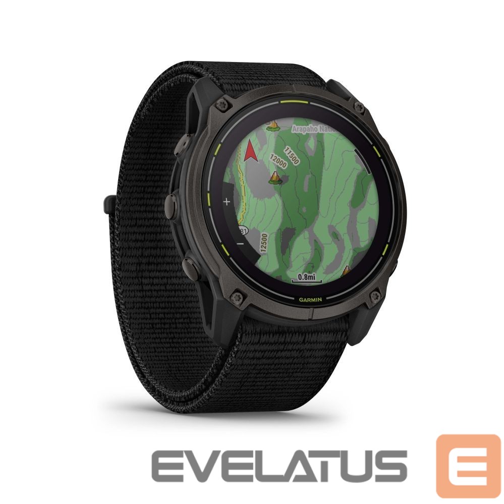 Nutikell Garmin Enduro 3 – 51 mm, Solar, Sapphire Carbon Gray DLC Titanium with Black UltraFit Nylon Strap Black