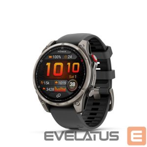 Nutikell Garmin  Fenix 8 Pro – 47 mm, AMOLED, Sapphire, Titanium with Graphite/black silicone band sport watch 