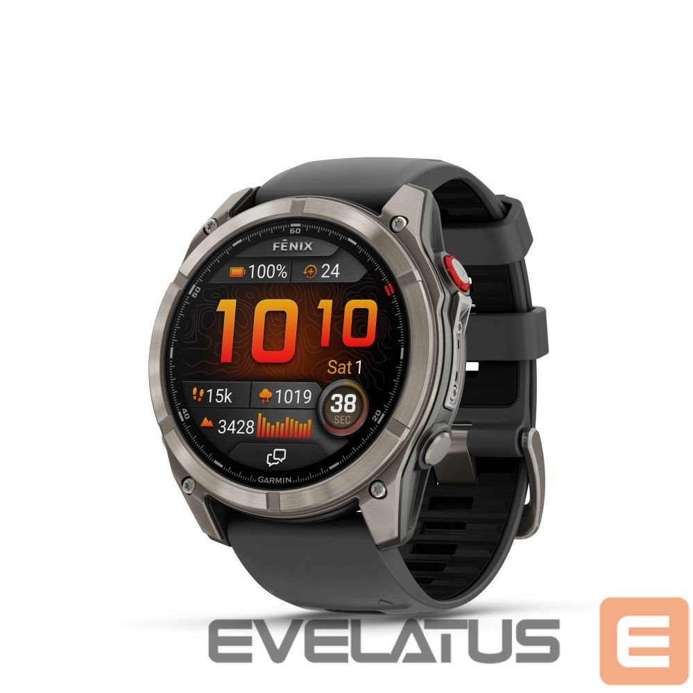 Nutikell Garmin Fenix 8 Pro – 51 mm, AMOLED, Sapphire, Titanium with Graphite/black silicone band sport watch
